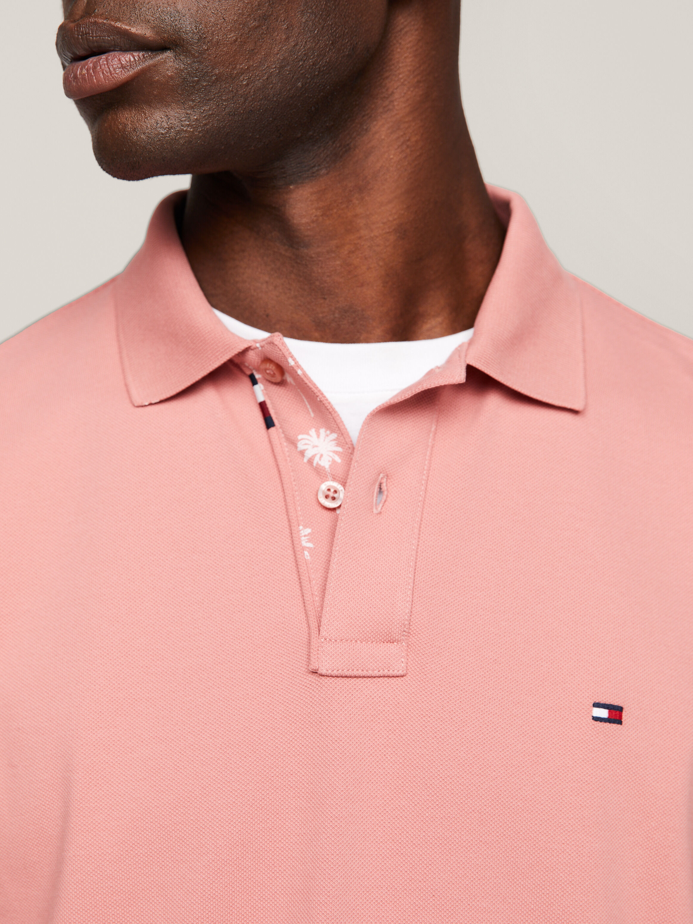 Under Collar Palm Print Regular Polo pink Tommy Hilfiger