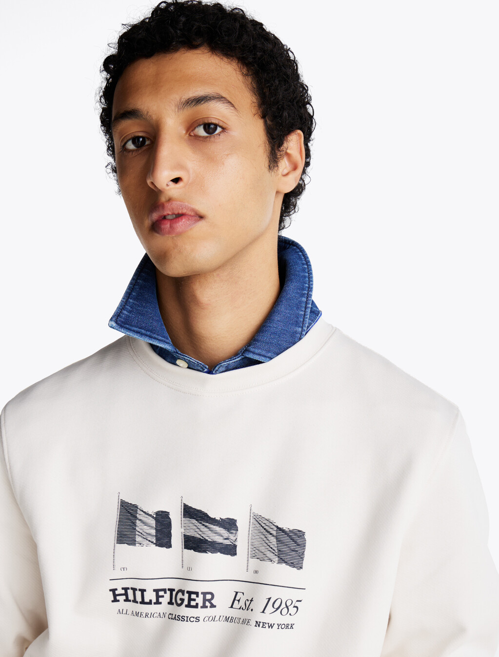 Hilfiger 旗幟衛衣, Ivory Petal, hi-res