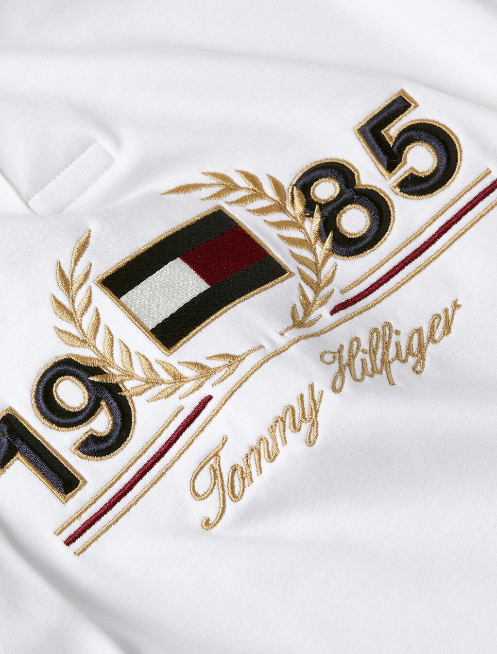 Contrast Collar 1985 Crest Polo, White, hi-res