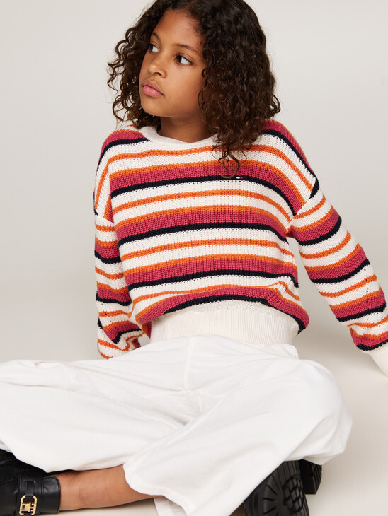 Stripe Crew Neck Relaxed Jumper