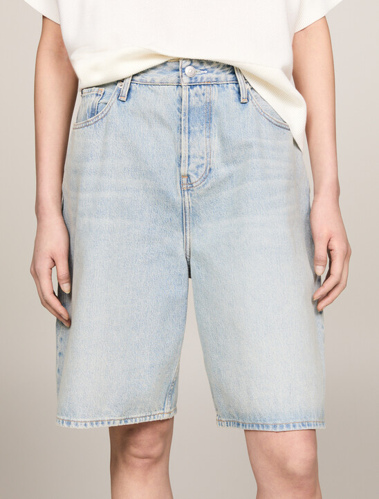 Mid Rise Oversized Denim Shorts