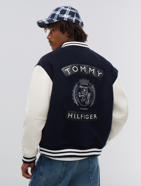 Tommy Hilfiger x FRGMT Pebble Grain Leather Varsity Jacket