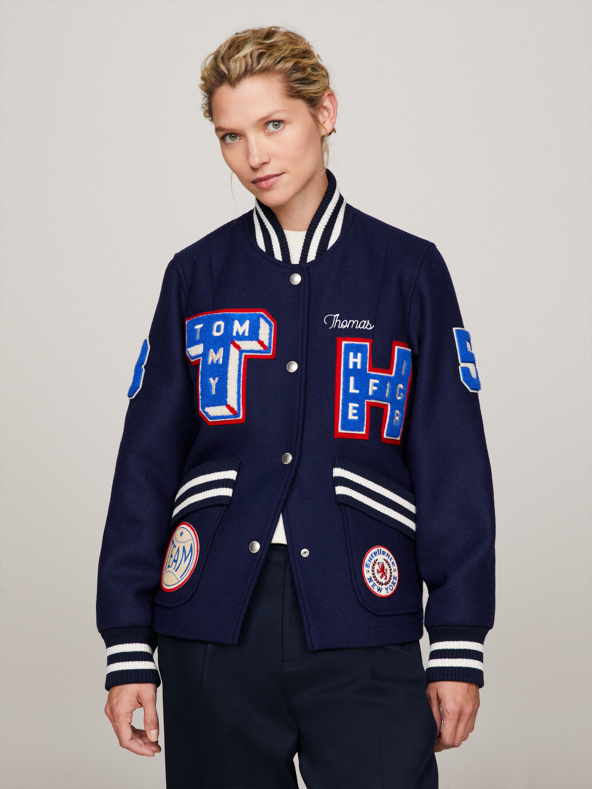 Tommy hilfiger denim jacket womens logo sale