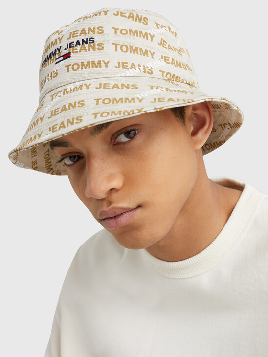 LOGO PRINT ORGANIC COTTON BUCKET HAT