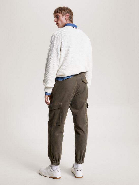 Garment-Dyed Corduroy Cargo Trousers