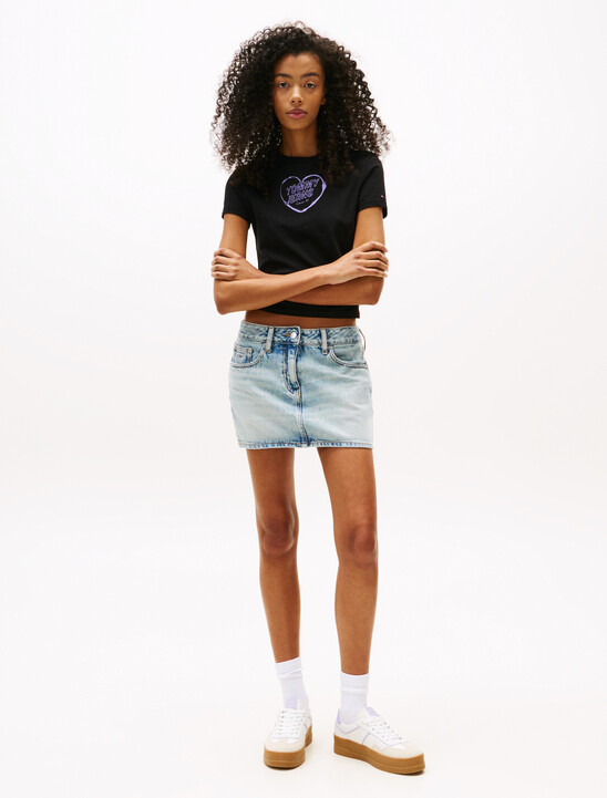 心形印花緊身 T 恤