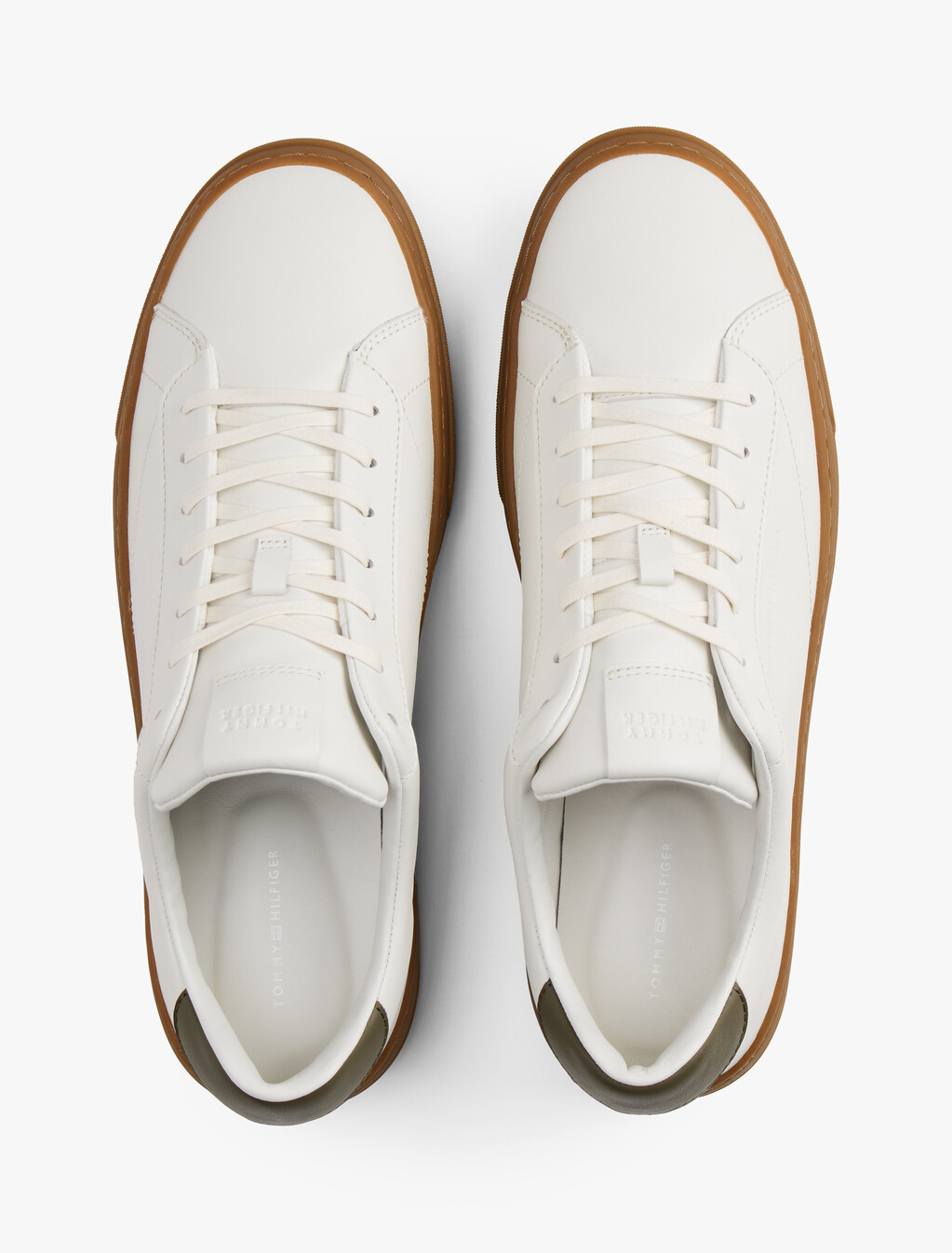 Leather Cupsole Trainers, Ecru, hi-res