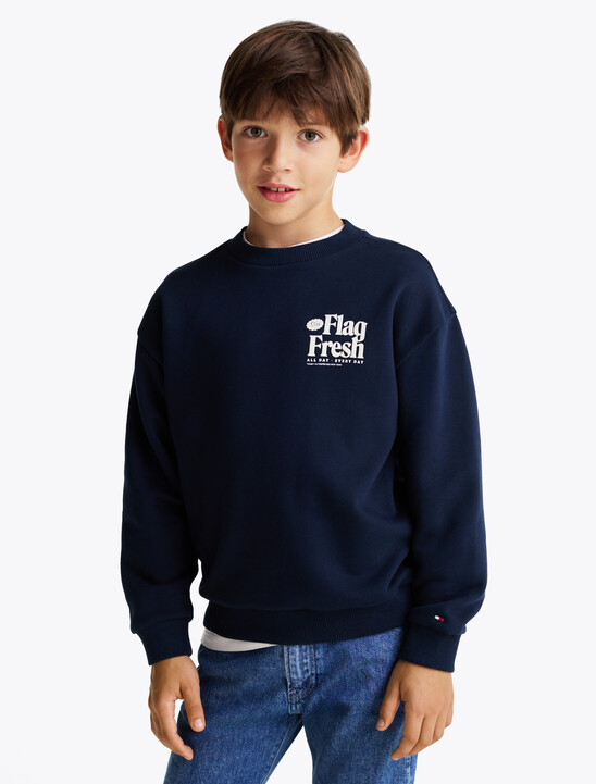 Flag Back Slogan Sweatshirt