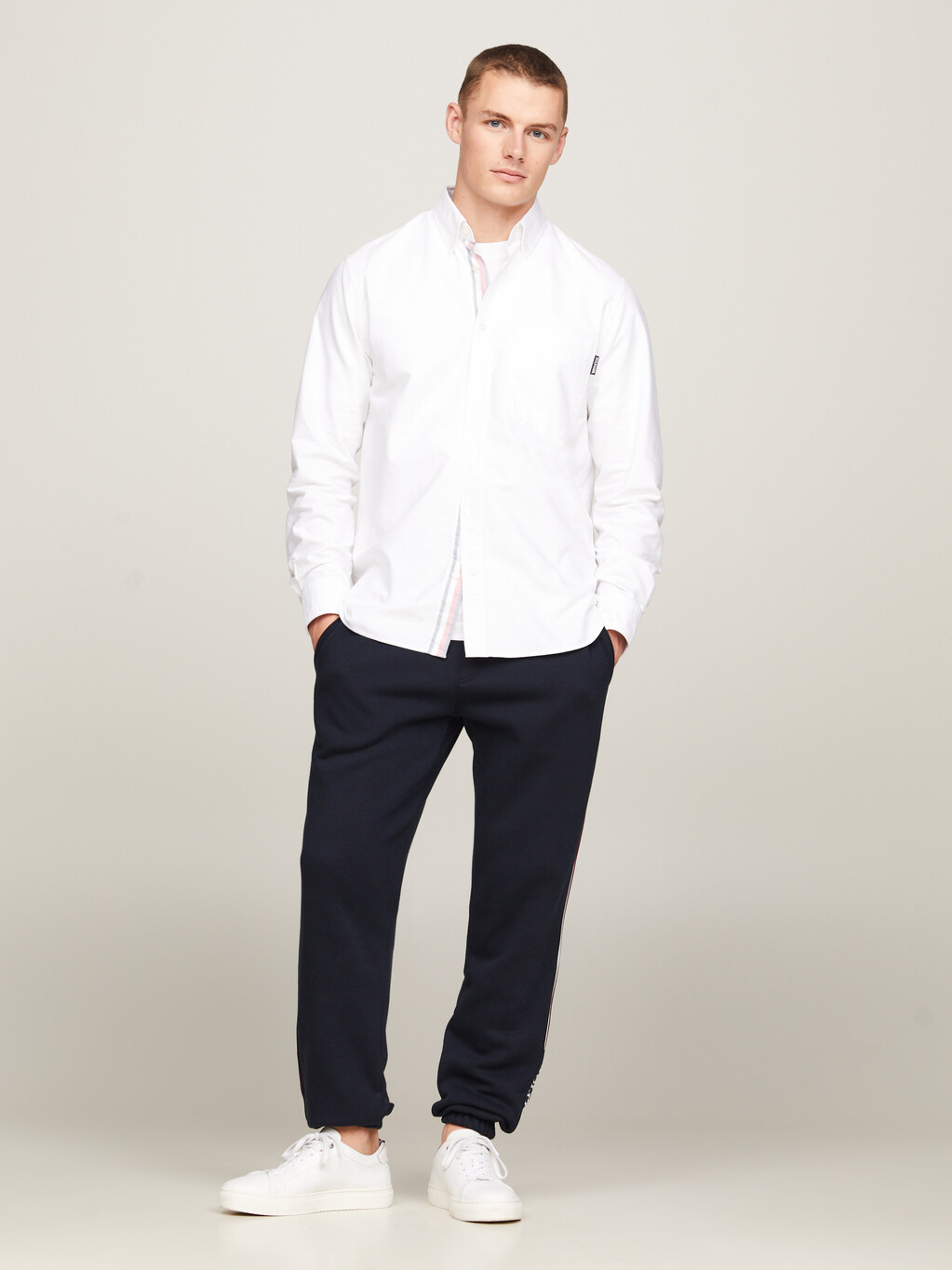 Hilfiger Monotype Regular Fit Oxford Shirt, Optic White, hi-res