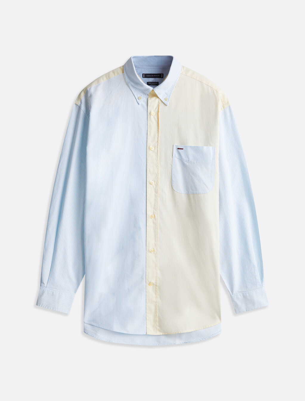 拼色方正版型襯衫, Breezy Blue/Primary Yellow, hi-res