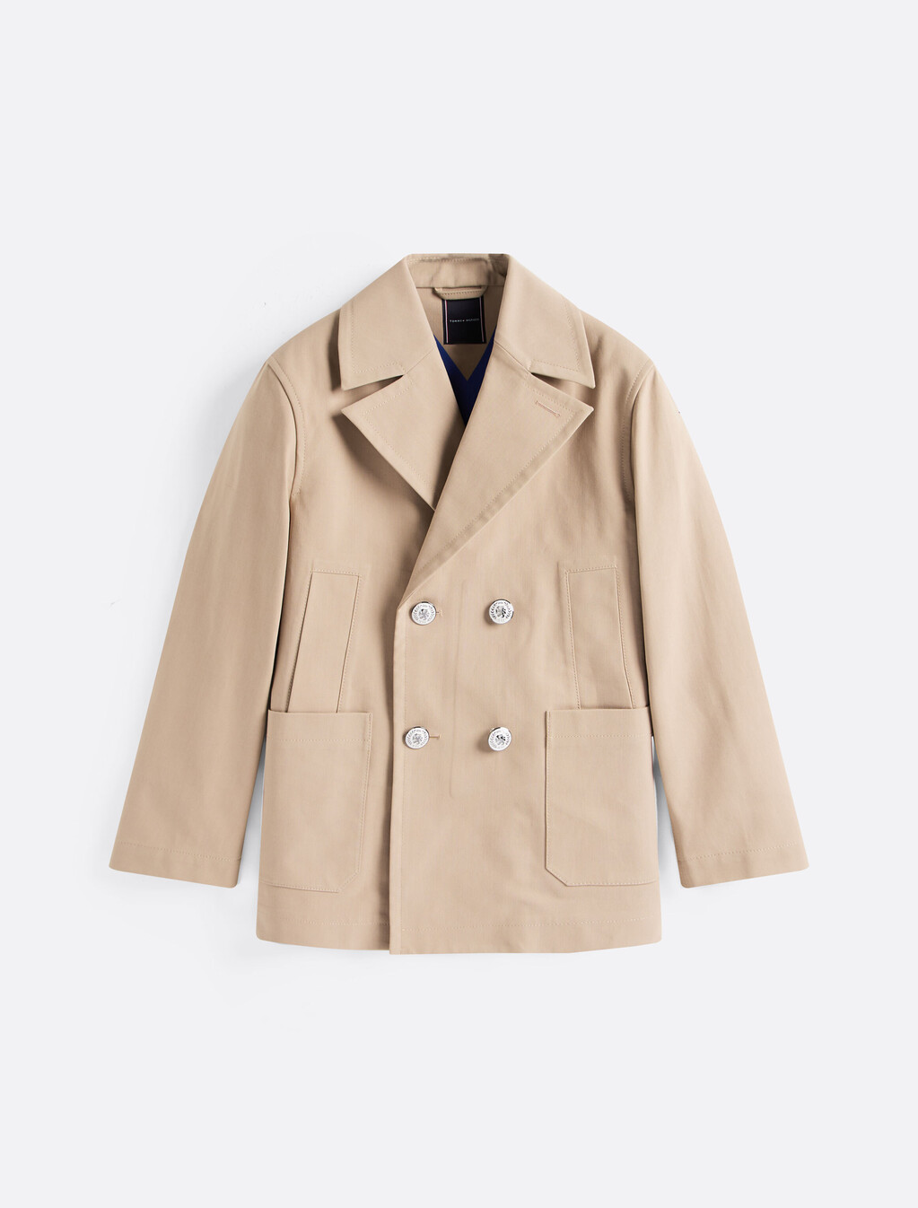 The Runway Collection Oversized Double Breasted Peacoat, Beige, hi-res