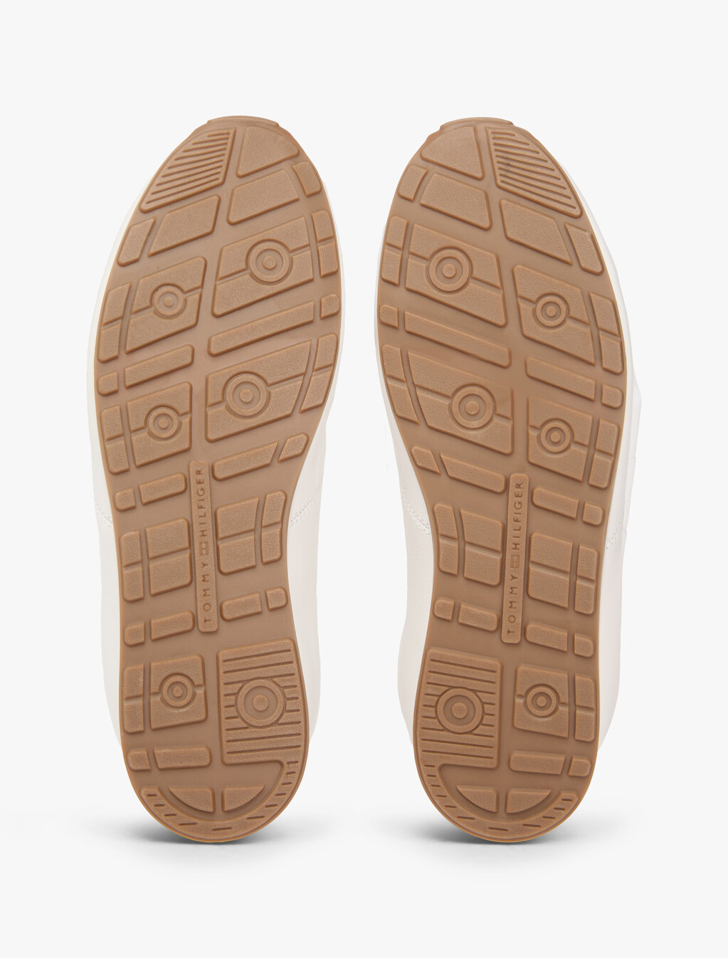 低幫標誌皮革運動鞋, Ecru, hi-res