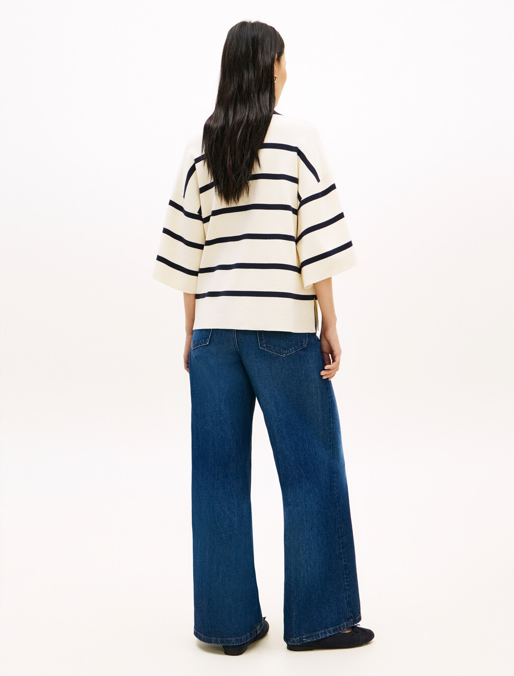 Premium Knit Gold-Tone Button Polo Jumper, Big Stp Calico/Dark N Navy, hi-res