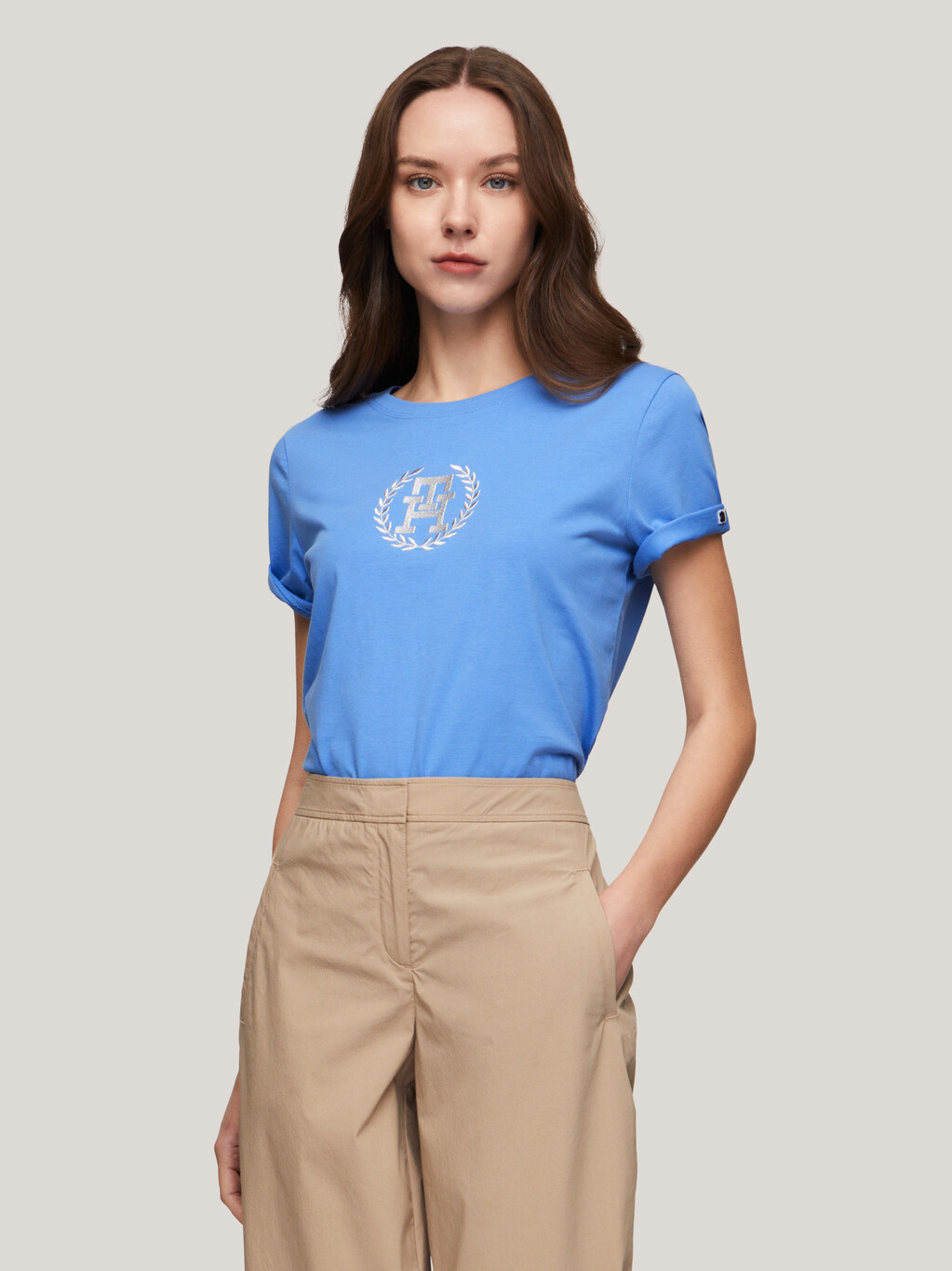 TH Monogram圓領 T 恤, Blue Spell, hi-res