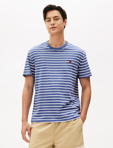 Breton Stripe T-Shirt, Tempo Blue / Ecru, hi-res