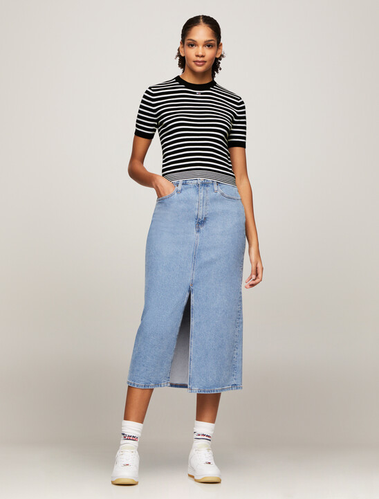 Essential Stripe Short Sleeve Sweater