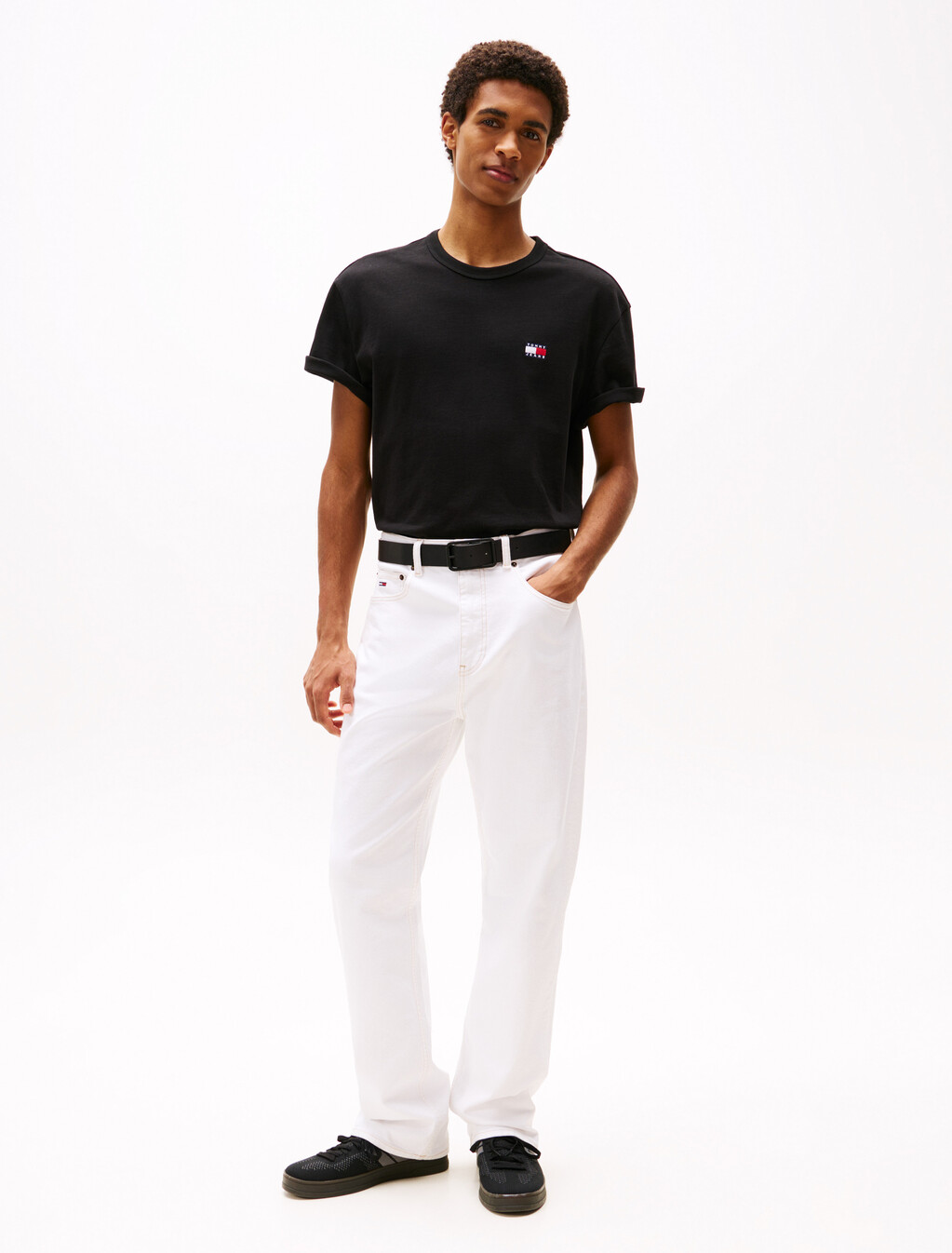 Tommy Badge Crew Neck T-Shirt, Black, hi-res