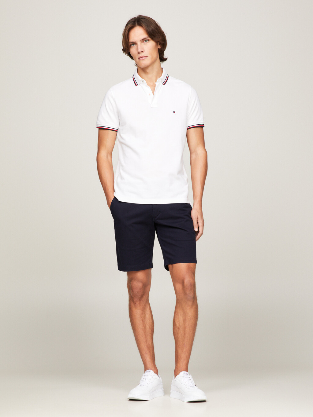 Core Slim Fit Organic Cotton Polo, WHITE, hi-res