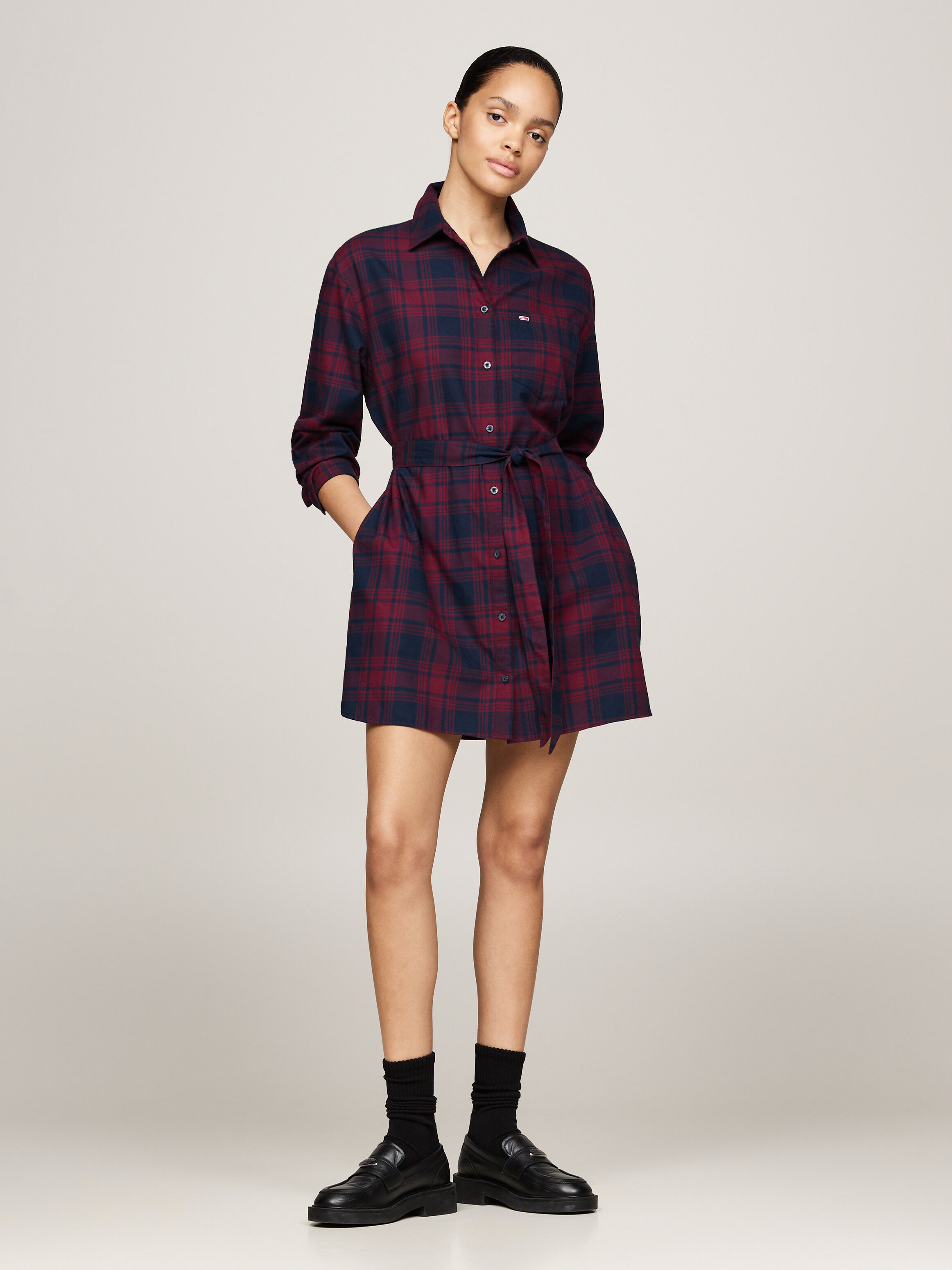 Tommy hilfiger plaid shirt dress top