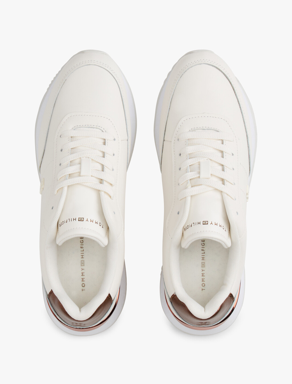 Leather Fine Cleat Chunky Trainers, Ancient White, hi-res