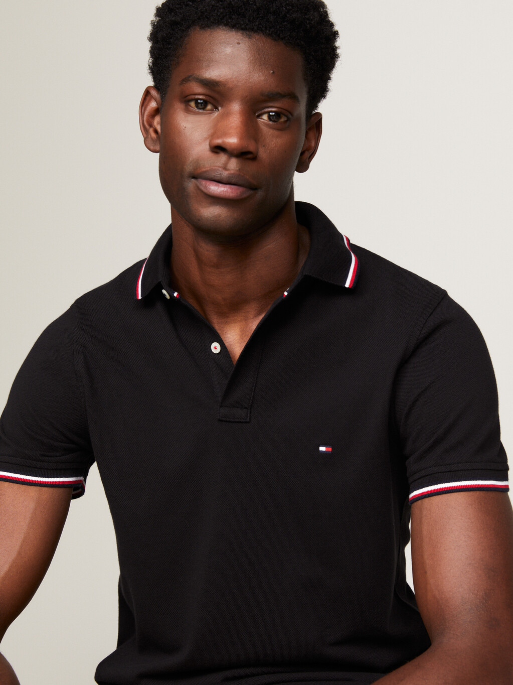 Core Slim Fit Organic Cotton Polo, BLACK, hi-res