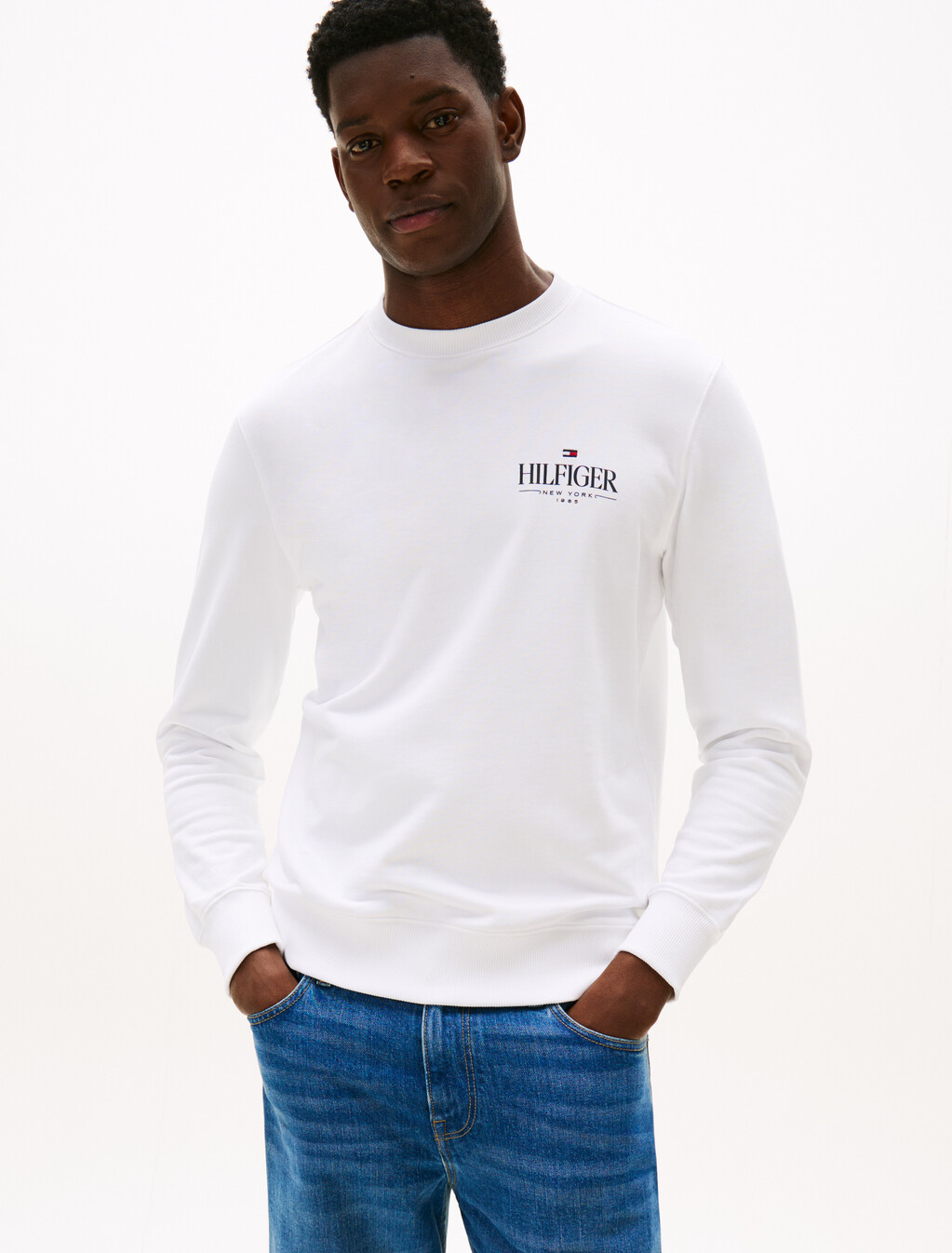 Hilfiger Logo Sweatshirt, White, hi-res