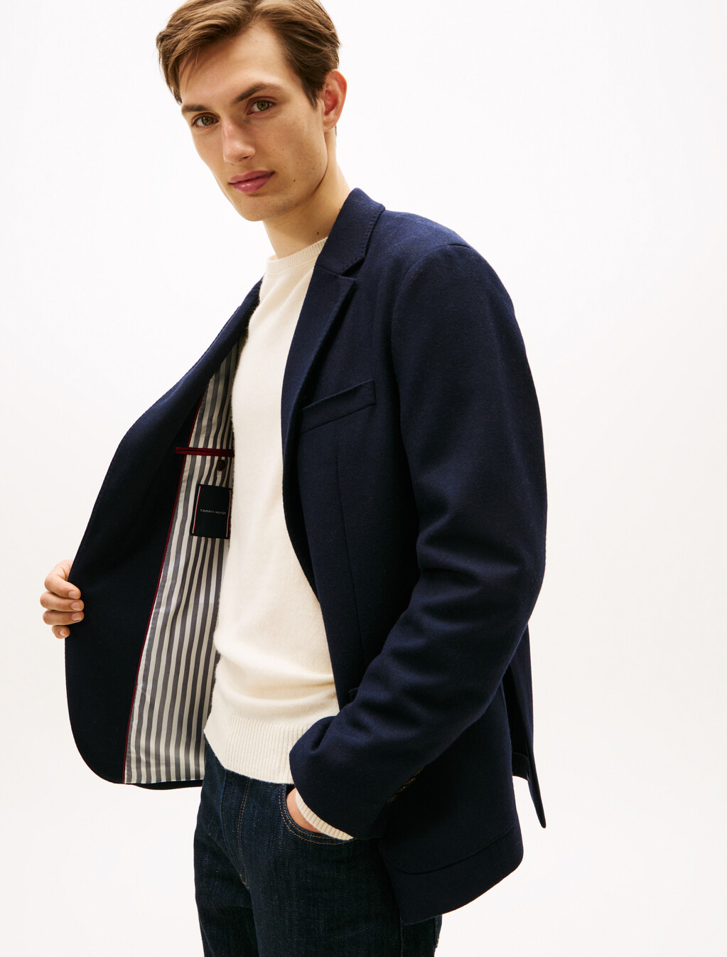 Smart Casual 羊毛混紡法蘭絨西裝外套, Desert Sky, hi-res