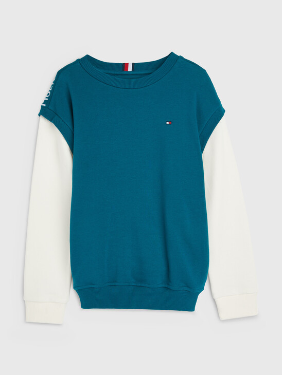 Boys Rib Logo Insert Sweatshirt