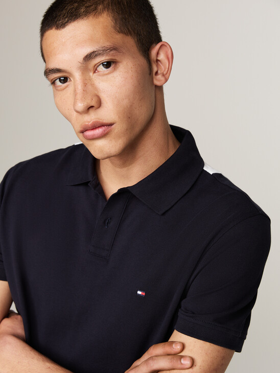 Colour-Blocked Back Regular Polo Shirt