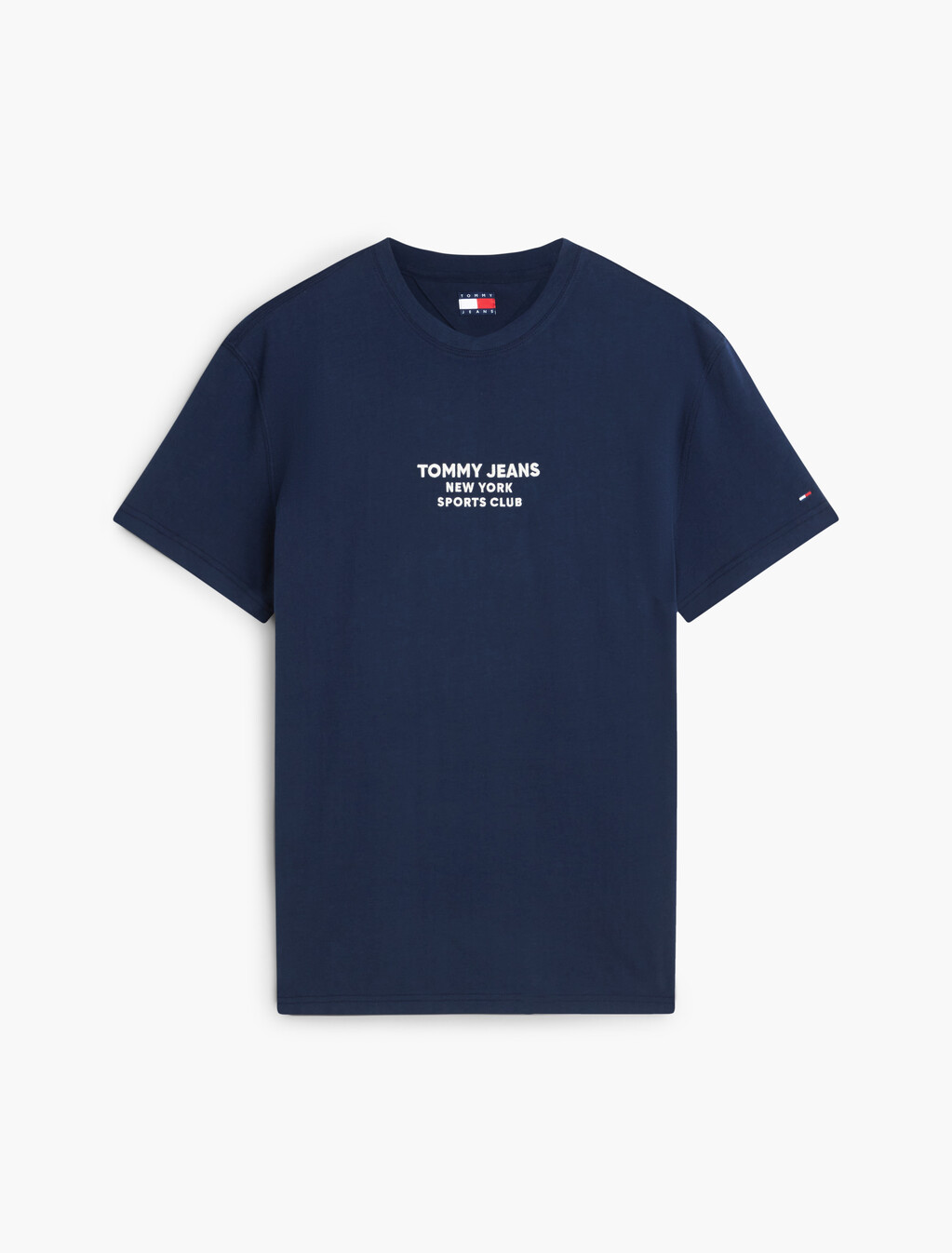 短絨毛飾面平紋 T 恤, Dark Night Navy, hi-res