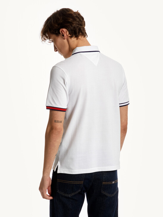 TOMMY JEANS FLAG CUFF POLO