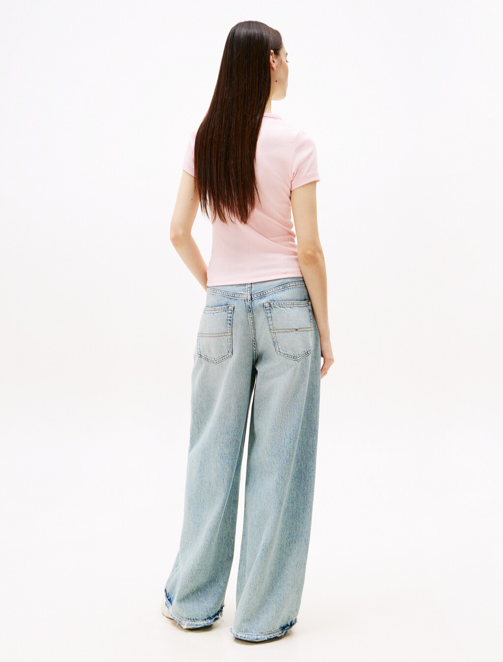 Slim Badge Ribbed T-Shirt, Precious Pink, hi-res