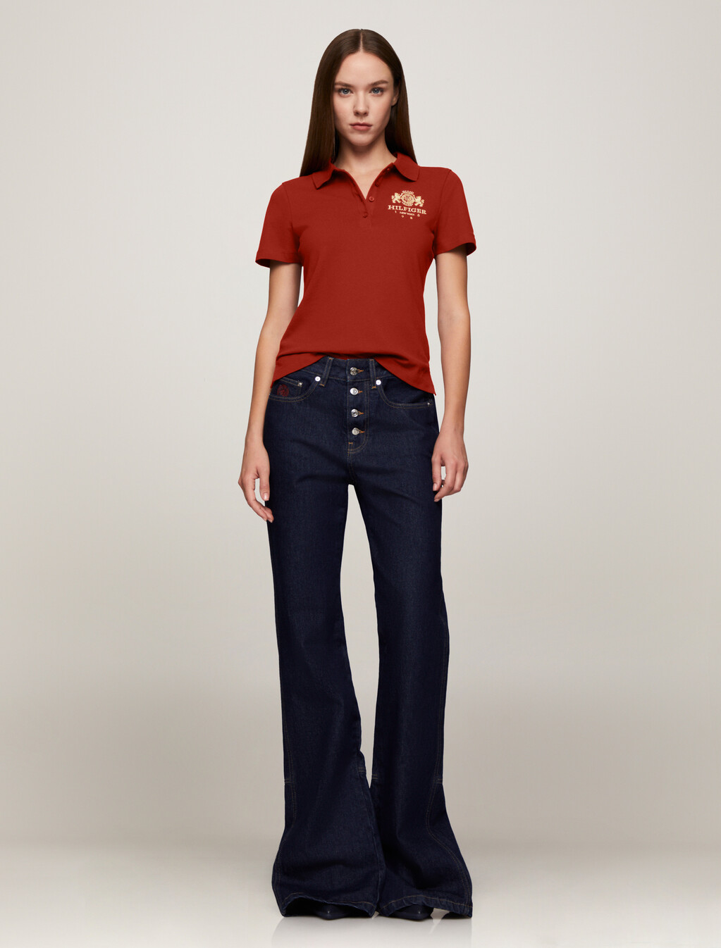 Varsity Crest Slim Polo, Dark Magma, hi-res