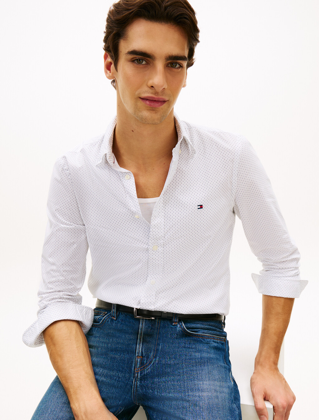 Denim Patchwork Tote Bag, White / Allover, hi-res