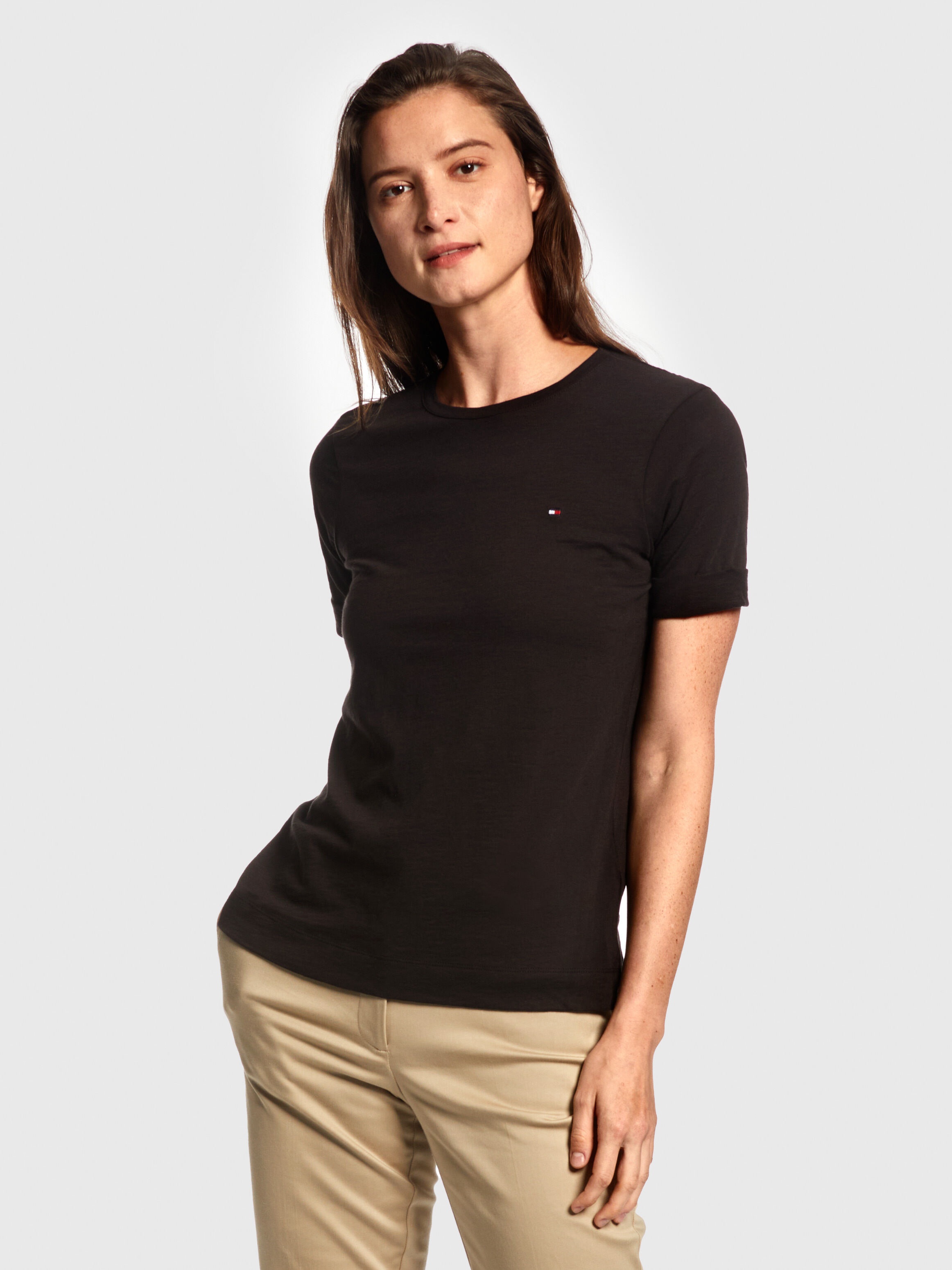 Black slub t shirt Clearance