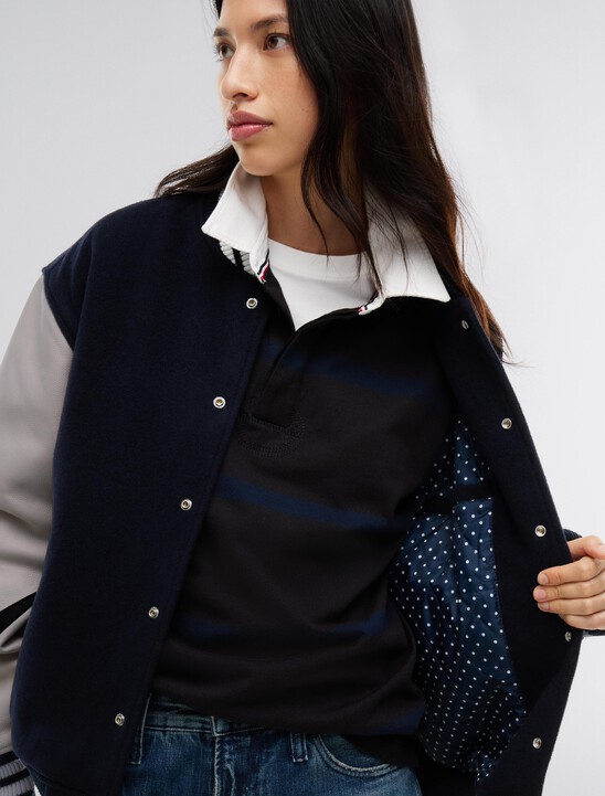 Tommy Hilfiger x FRGMT Pebble Grain Leather Varsity Jacket