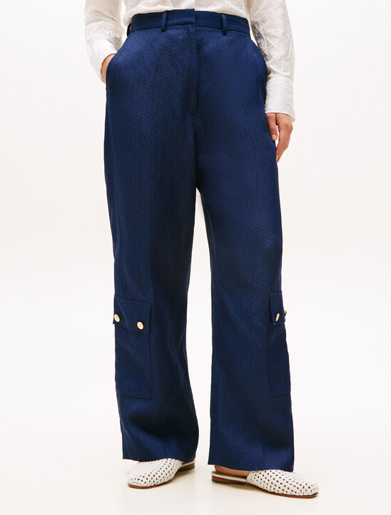 The Runway Collection Linen Blend Cargo Trousers