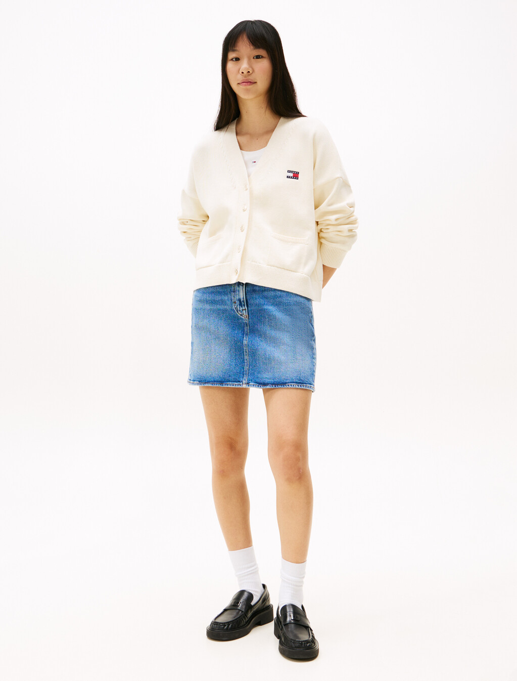 Tommy Badge Cardigan, Ancient White, hi-res