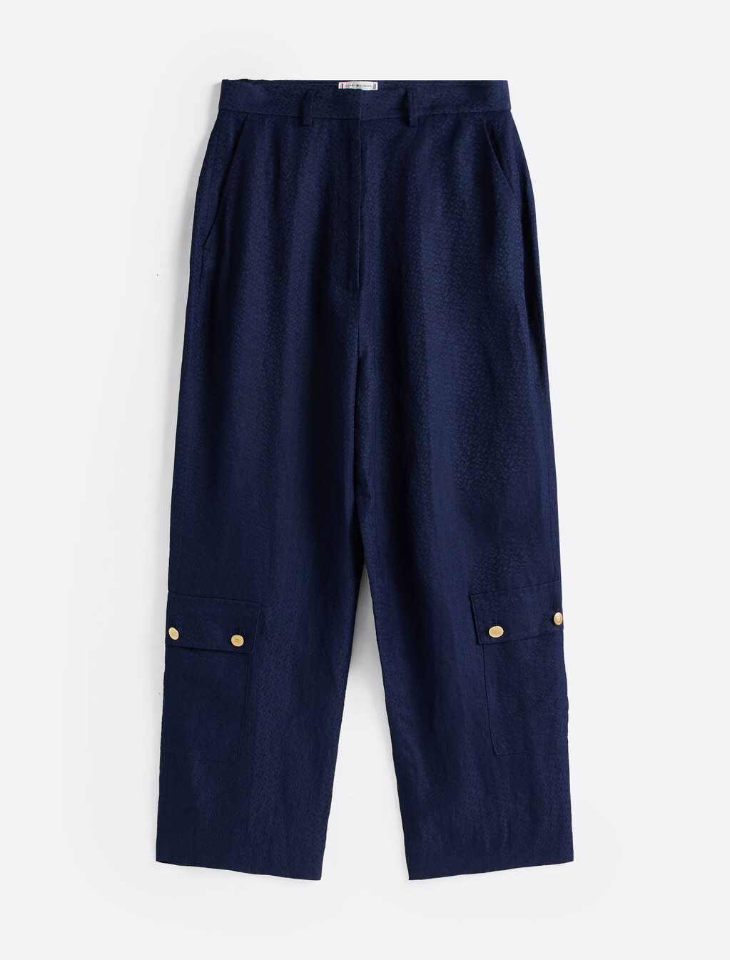 The Runway Collection Linen Blend Cargo Trousers, Dark Night Navy, hi-res