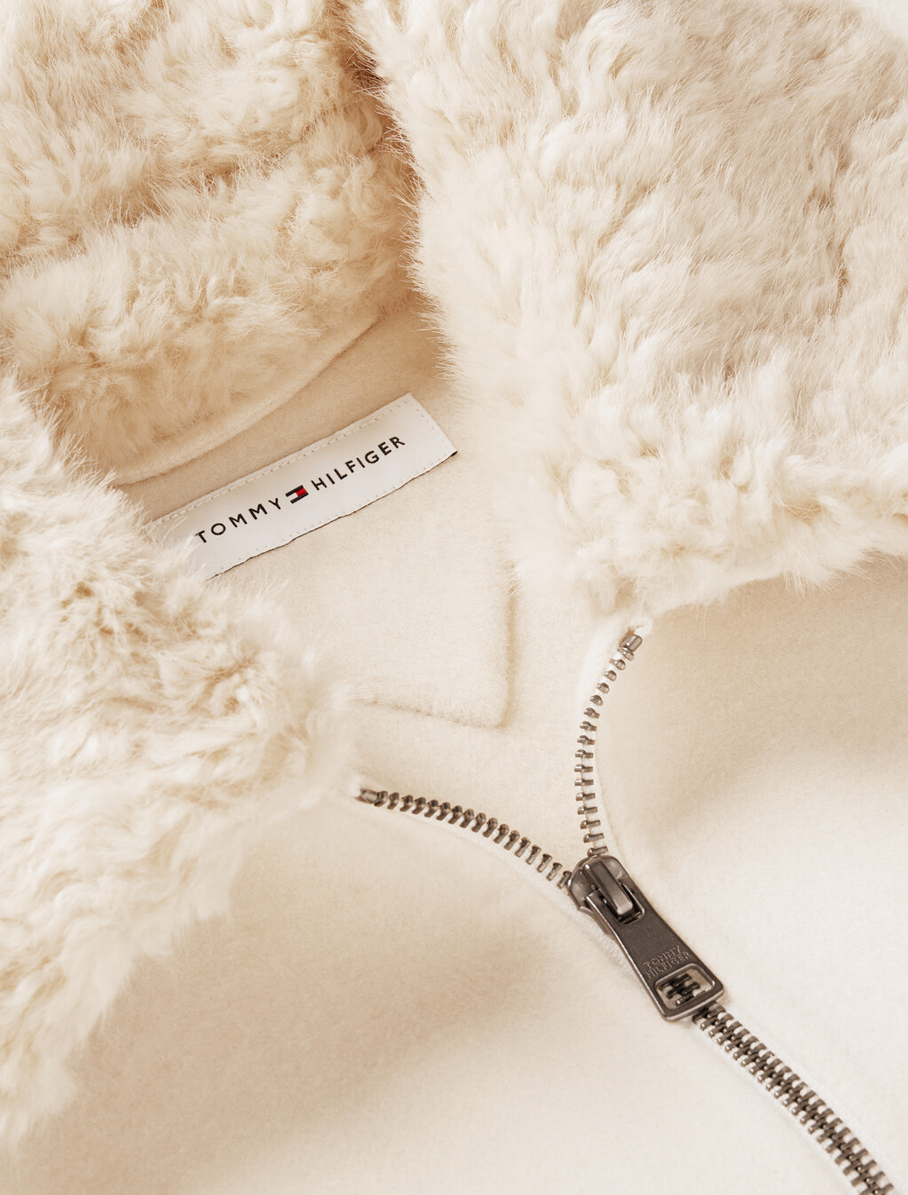 Double-Faced Wool Blend Relaxed Jacket, Cream, hi-res