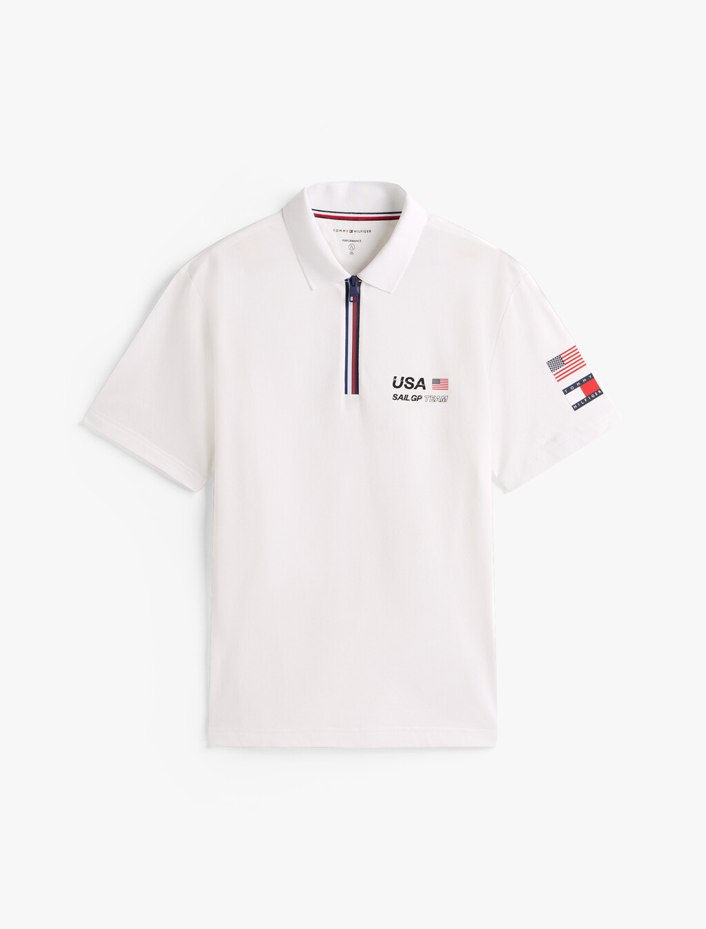 Tommy x U.S. Sail GP Team Pique Relaxed Fit Polo Shirt, Ecru, hi-res