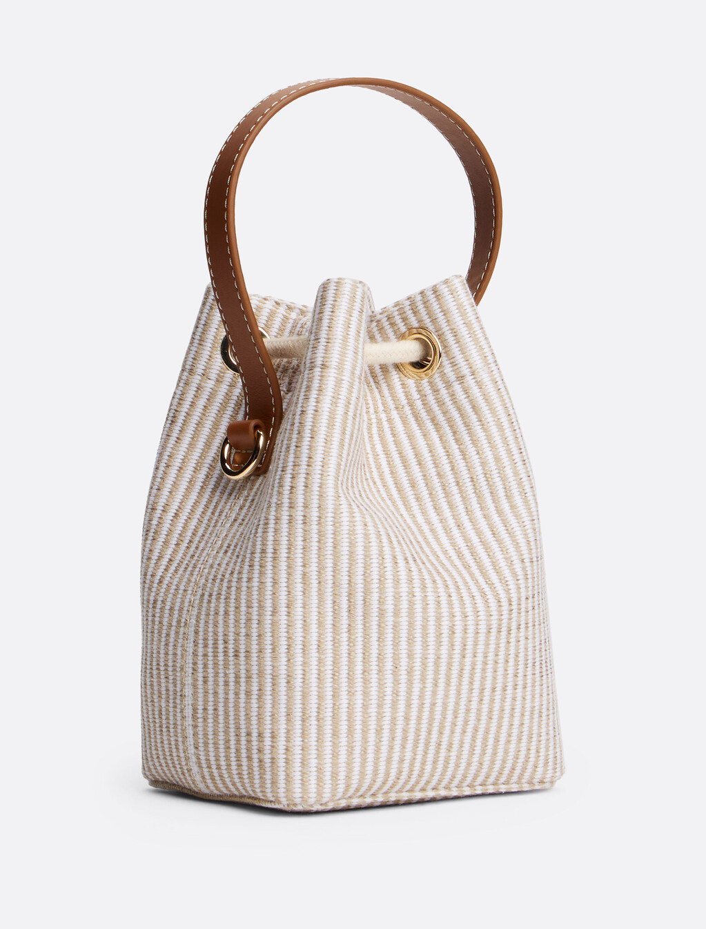 Crossbody Bucket Bag, Neutral Stripe, hi-res