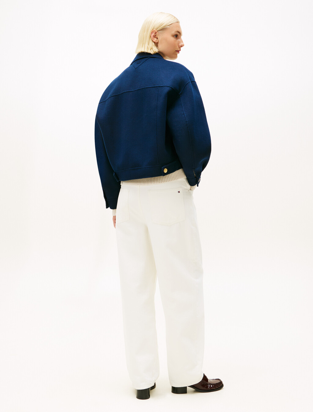 Wool Blend Double Breasted Peacoat, Dark Night Navy, hi-res