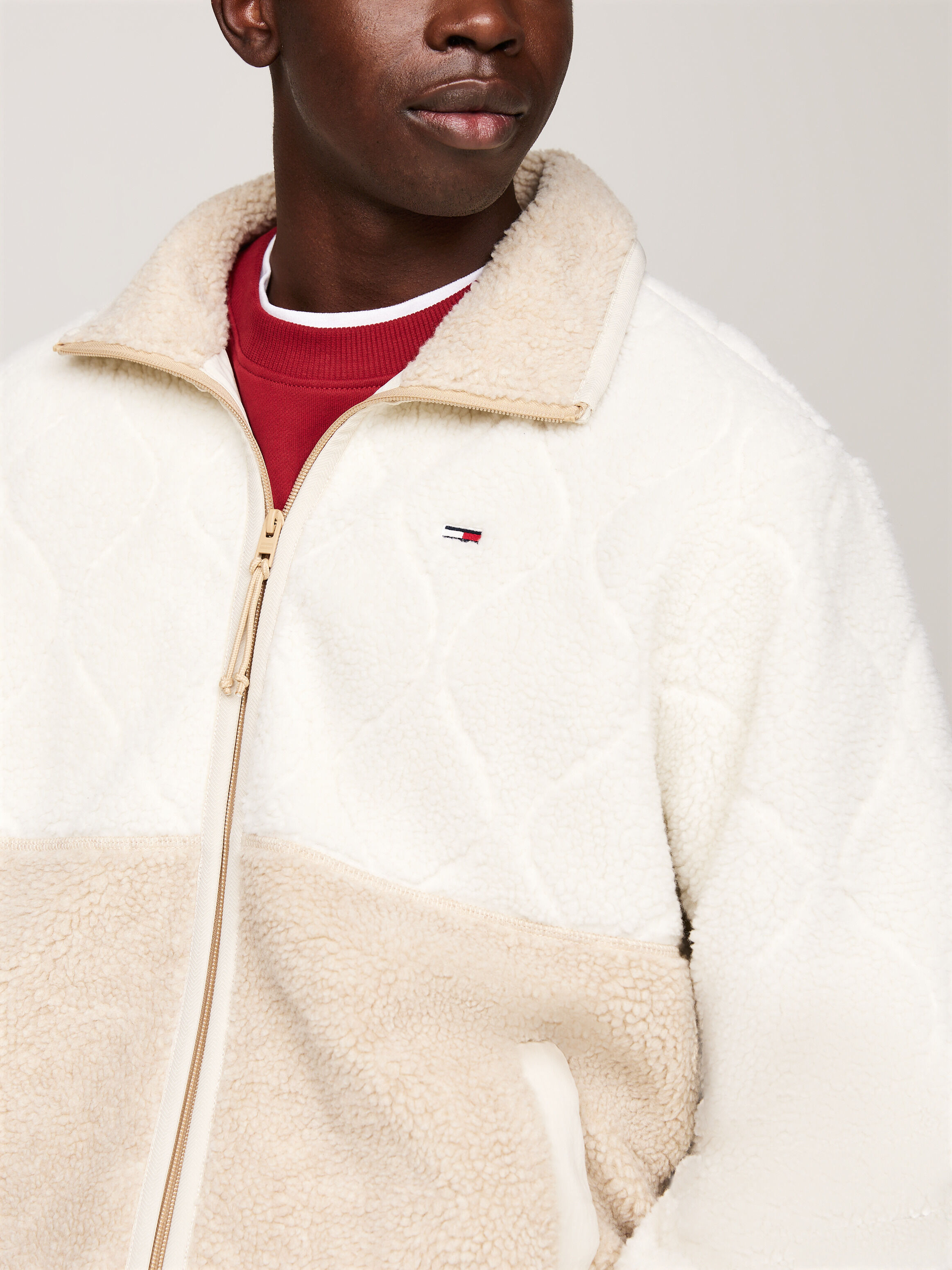 Relaxed Teddy Fleece Jacket natural Tommy Hilfiger