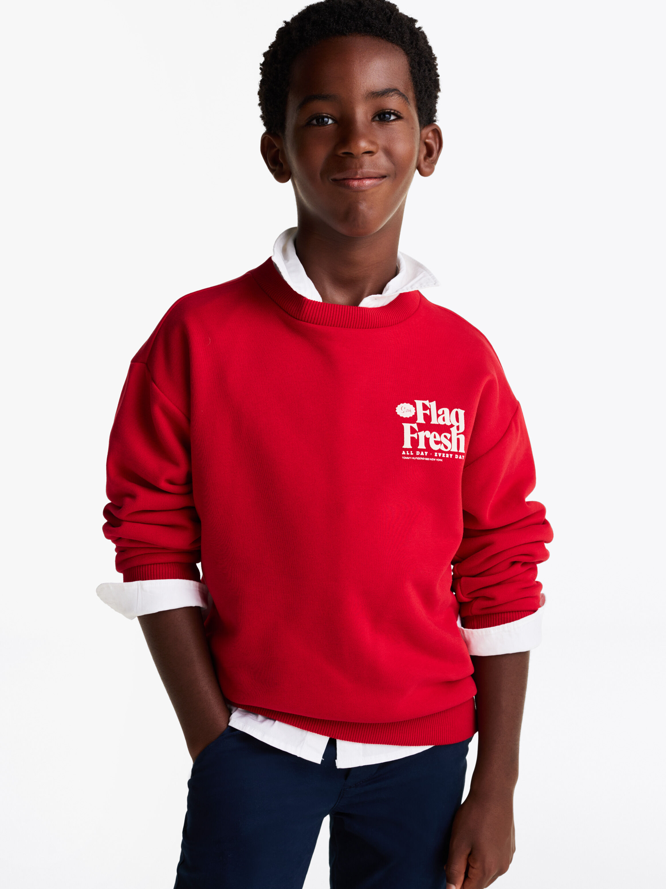 Tommy hilfiger orange sweatshirt discount