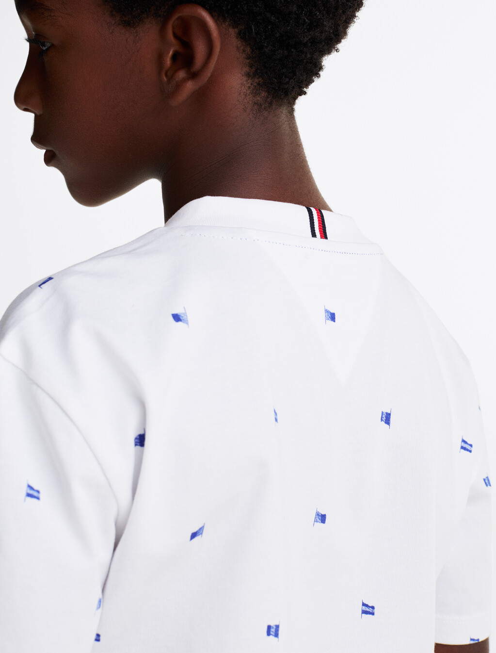 Flag Print T-Shirt, White Allover, hi-res