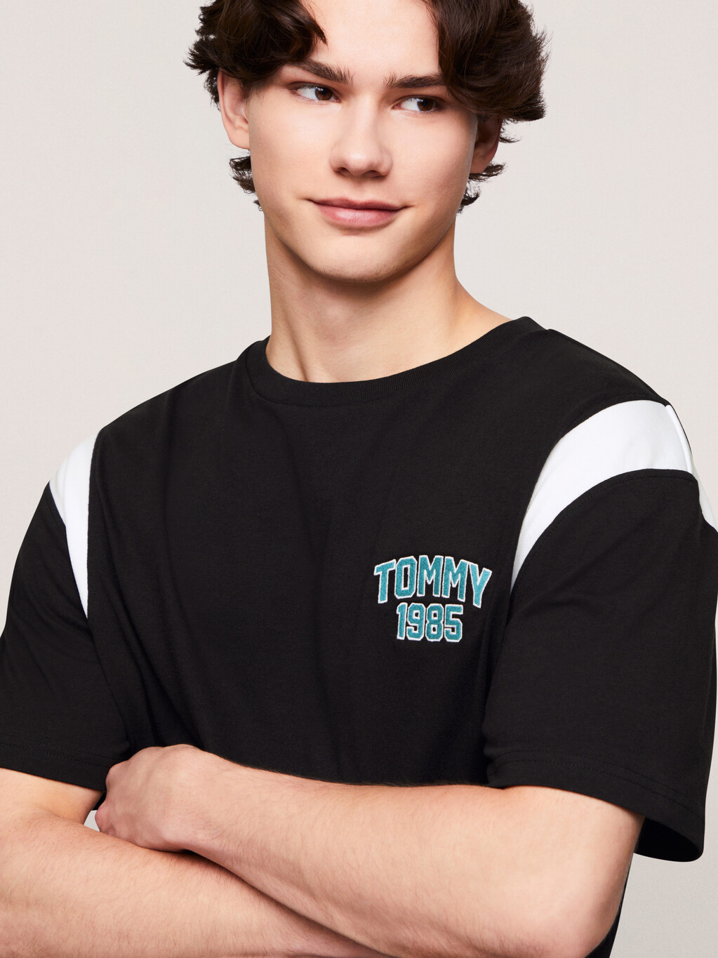 Tommy 1985 Varsity T-Shirt, Black, hi-res