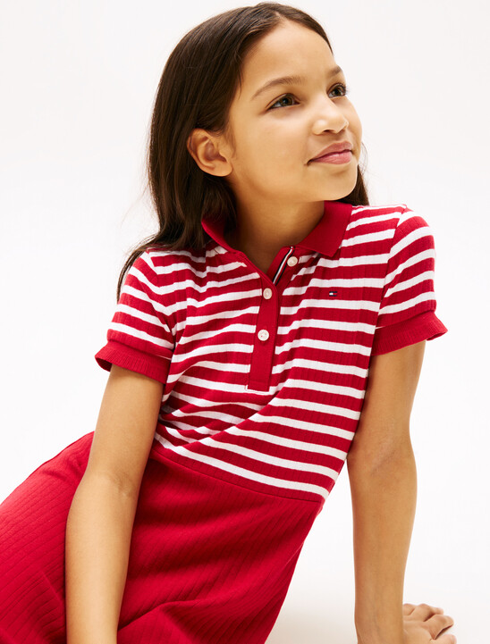 Stripe Polo Skater Dress