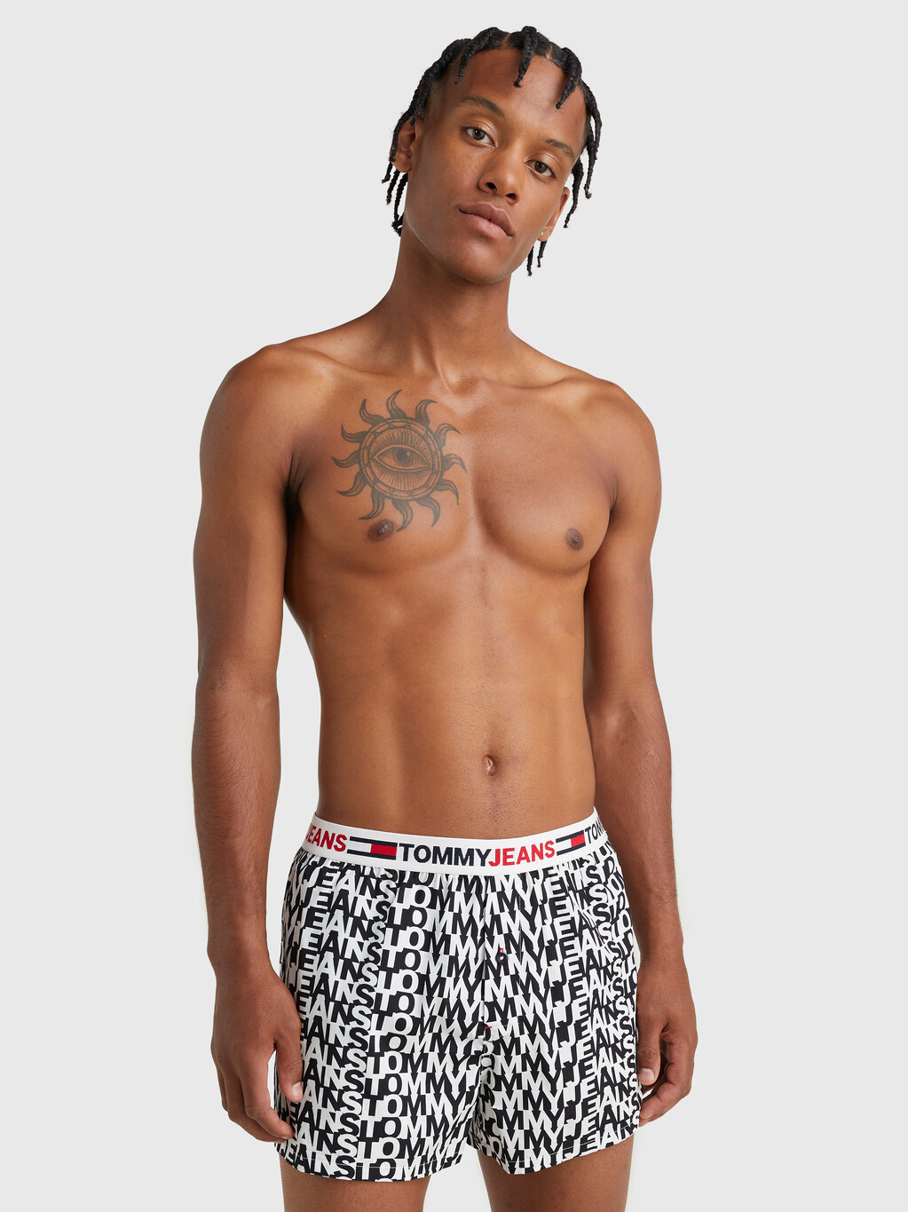 Woven Checkerboard Boxer Shorts, Tj Spell Out Black, hi-res