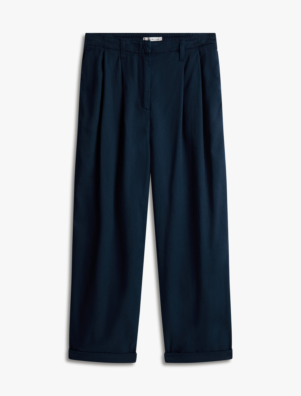 Cotton Blend Relaxed Straight Pant, Dark Night Navy, hi-res